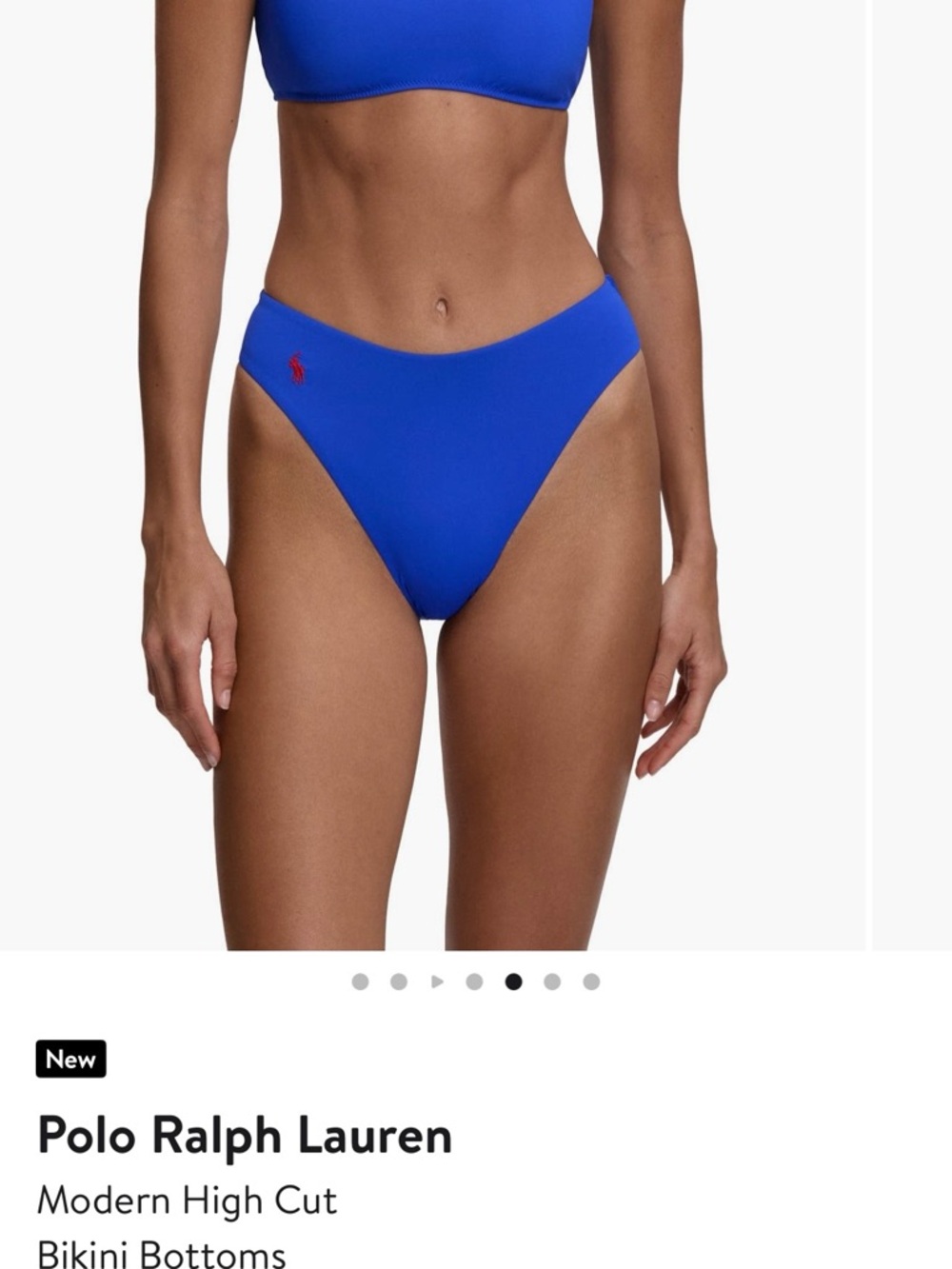 Polo Ralph Lauren Royal Blue High Cut Bikini Bottoms Preppy Size Large